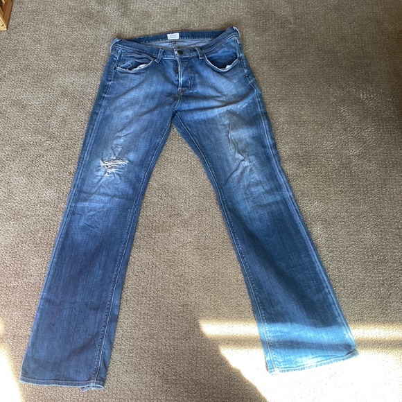 Hudson size 34 straight cut men’s ripped jeans